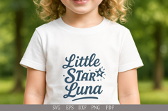Little Star Luna SVG Personalized Name Design for Kids' Gift Product Image 1