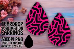 Neon Glow Teardrop Earring Sublimation Design Product Image 1