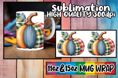 Radiant sunsets 11oz 15oz sublimation wrap, Pumpkin Watercol Product Image 1