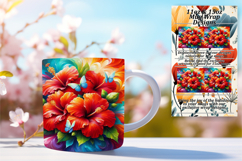 Charming 15oz Mug Wrap Png Template , Flowers Product Image 1