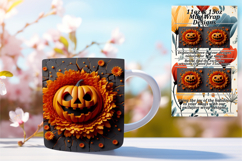 Vibrant 11oz Mug Wrap Png Template , 3D Pumpkin Product Image 1