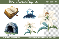 Risen Easter Clipart PNG Product Image 1