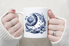 Cute blue Halloween moon clipart t shirt designs png Product Image 3