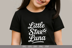 Little Star Luna SVG Personalized Name Design for Kids' Gift Product Image 4