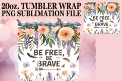 Happy Vibes 20oz tumbler wrap, Flower Quote Product Image 1