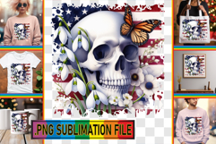 Enchanted TSHIRT Sublimation PNG, Skull USA Product Image 1