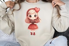 Cute Watercolor Valentines Day Clipart PNG Product Image 1