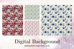 Flower Pattern Background Wallpaper Digital Paper_138 Product Image 1