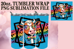 RADIANT LOVE 20oz TUMBLER WRAP, Cute Cow Product Image 1