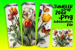 Tropical Flower Bliss Sublimation Tumbler Wraps - 20oz Product Image 1