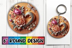 Whimsical Car Coaster Round PNG, 3D Heart Product Image 1