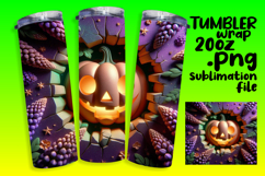 CUSTOM 20oz Tumbler PNG Artwork , 3D Pumpkin Product Image 1