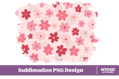 Retro Flowers Background Png Floral Paper Sublimation Splash Product Image 1