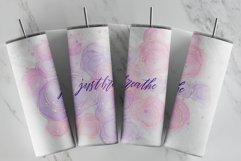 Just Breathe Pink Watercolor Gold Foil 20 oz tumbler wrap Product Image 1