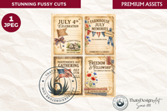 Vintage Patriotic fussy cut ephemera journal card sheet Product Image 1