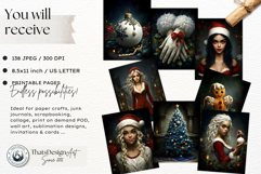 Christmas Girl Moody Holiday Junk Journal Printable Papers Product Image 2