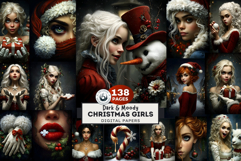 Christmas Girl Moody Holiday Junk Journal Printable Papers Product Image 1