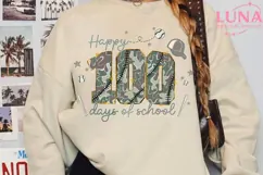 Preppy 100 Days Of School PNG Camo Checkered, 100th Day Png Product Image 6