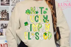 Not Lucky Simply Blessed png, Retro Coquette St Patrick's Product Image 5