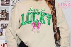 Happy Go Lucky Png, St Patricks Day Png, Lucky Png, Shamrock Product Image 3