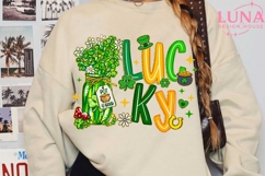 Lucky Shamrock Png, Lucky PNG St Patrick’s Day, Preppy Lucky Product Image 5