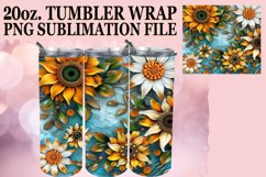 3D Flower Sparkle Tumbler Wrap - Glossy Summer Product Image 1