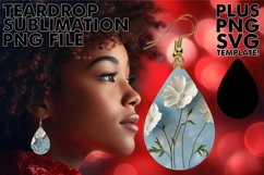 Festive Floral Glitter Teardrop Earring Summer Glow Product Image 1