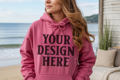 Heliconia Gildan 18500 Hoodie Sweatshirt Mockup, 185 mock-up Product Image 1
