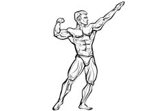 Bodybuilder muscled man. Vector illustration. Product Image 1