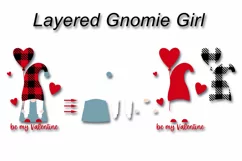 Valentine Buffalo plaid Gnome Girl, love quotes, heart svg. Product Image 2