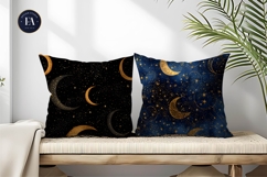 Spooky Crescent Moon Pattern Seamless Tileable Digital Paper Product Image 2