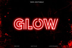Neon Glow Text Effect Style Photoshop Template Product Image 1