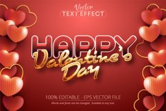 Golden text effect, editable valentine's day shiny gold text Product Image 1