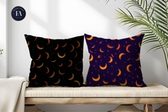 Seamless Spooky Crescent Moon Pattern Digital Paper Product Image 2