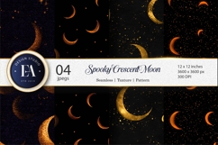 Crescent Moon Pattern Seamless Spooky Digital Paper Product Image 1