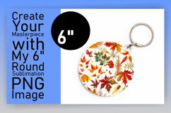 Fall Leaves Watercolor Pattern Round Design Art Keychain Product Image 1