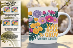 Playful Png For 15oz Mug Wrap , Flower Quote Product Image 1