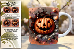 Serene 15oz Mug Wrap Png Design , 3D Pumpkin Product Image 1