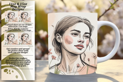 Joyful 15oz Mug Wrap Png Design , Beauty Woman Product Image 1