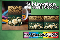 Joyful sips 11oz 15oz sublimation wrap, Leopard Prints Product Image 1