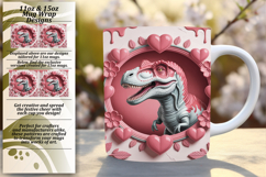 EYE-CATCHING 11oz Mug Wrap PNG , Cute Dino Product Image 1