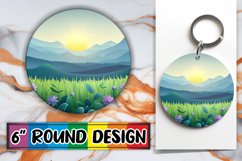 Scenic Springtime Landscape Round Design Sublimation Product Image 1