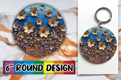 Shimmering Petal Delight Sublimation : Keychain, Coaster Product Image 1