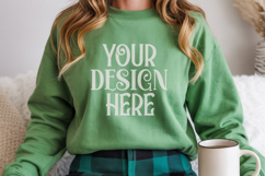 Christmas Gildan 18000 Irish Green Crewneck Sweatshirt Mocku Product Image 1
