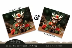 3D Western Christmas Reindeer Tumbler Wrap PNG Product Image 3