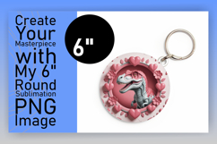 Unique Round Design Keychain Template , Cute Dino Product Image 1