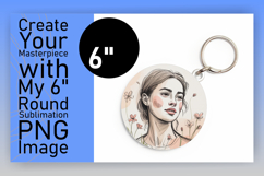 Vibrant Round Design Keychain Template , Beauty Woman Product Image 1