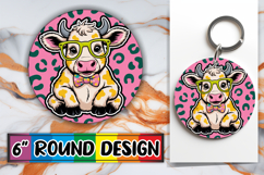 Bright Circle Ornaments Design, Cute Cow Product Image 1