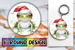 Vibrant Round Design Keychain Template , Holiday Animals Product Image 1