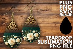 Sweet Teardrop EARRINGS PNG Design, Leopard Prints Product Image 1